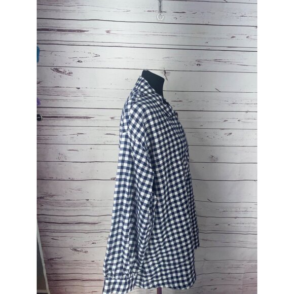 Andree By Unit 1/4 Zip Flannel Shirt Womens Blue Plaid Long Sleeve 2x NWT - Picture 2 of 6